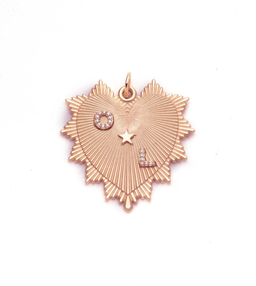 True Love Oversized Custom Heart Love Token : in Rose Gold with Pave Diamonds and an Annex Link – FoundRae view 3