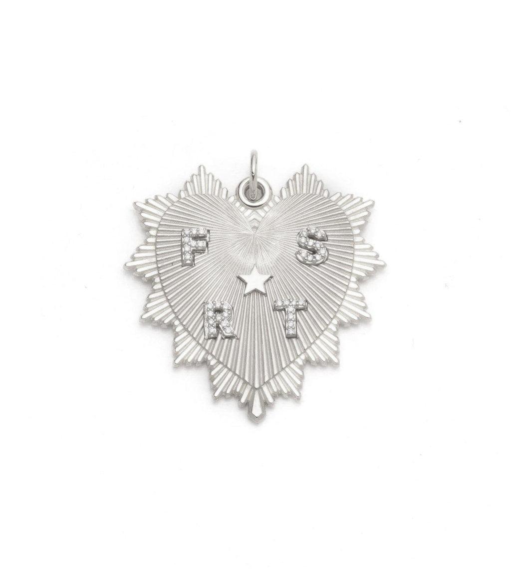 True Love Oversized Custom Heart Love Token : in White Gold with Pave Diamonds and an Annex Link – FoundRae view 5