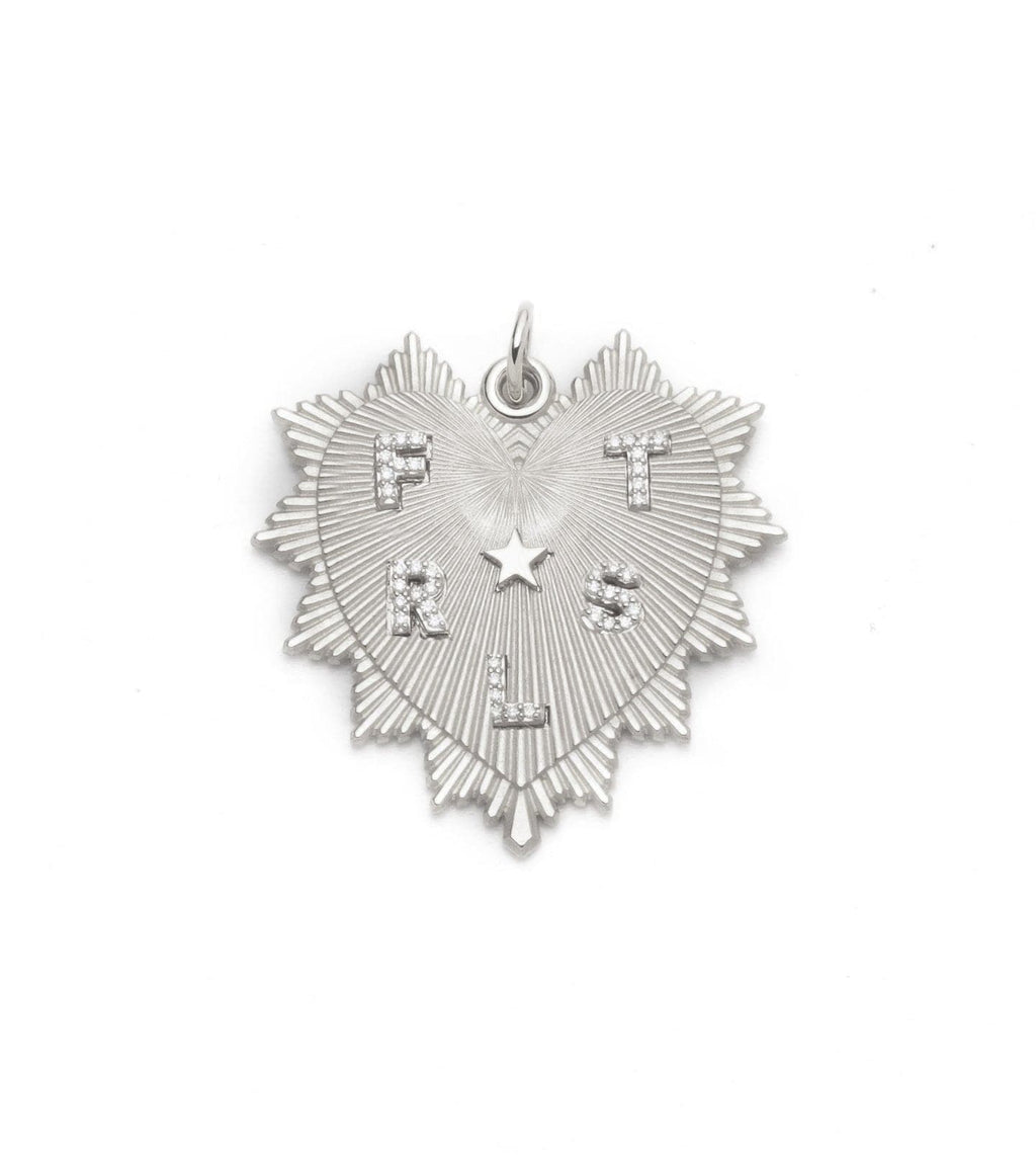 True Love Oversized Custom Heart Love Token : in White Gold with Pave Diamonds and an Annex Link – FoundRae view 6