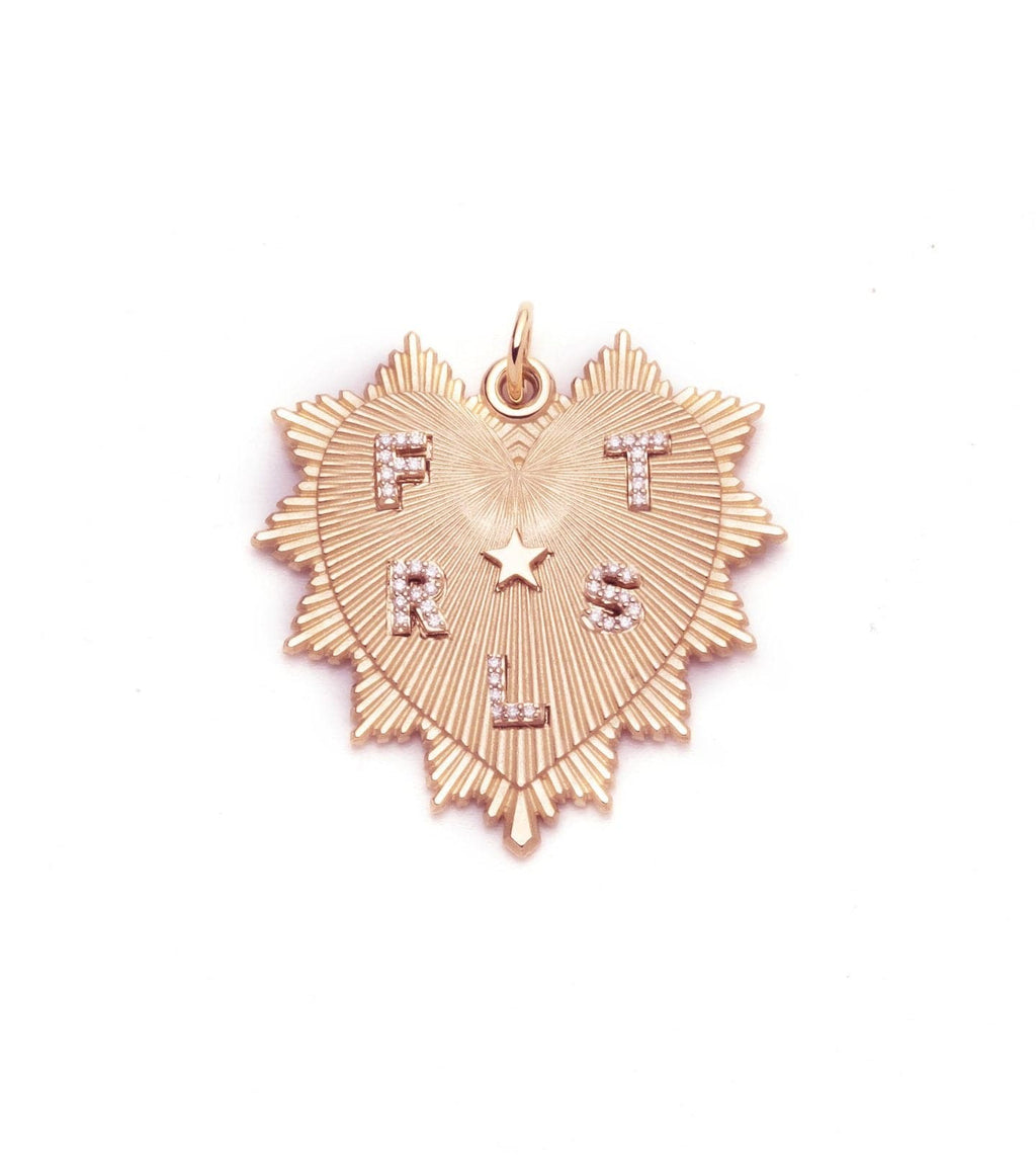 True Love Oversized Custom Heart Love Token : in Rose Gold with Pave Diamonds and an Annex Link – FoundRae view 5
