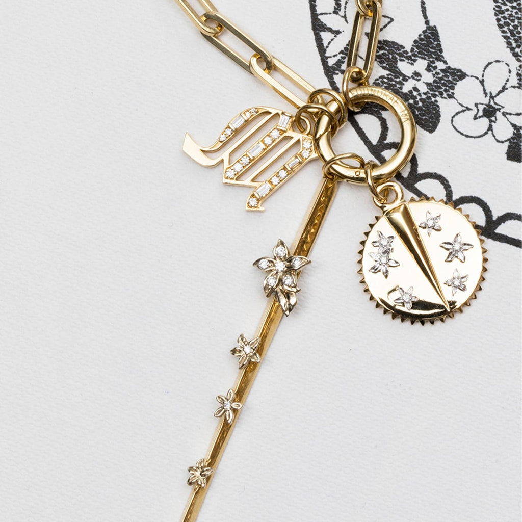 18K Yellow Gold Resilience Baby Medallion : in Gold with Diamonds and an Annex Link – FoundRae view 4