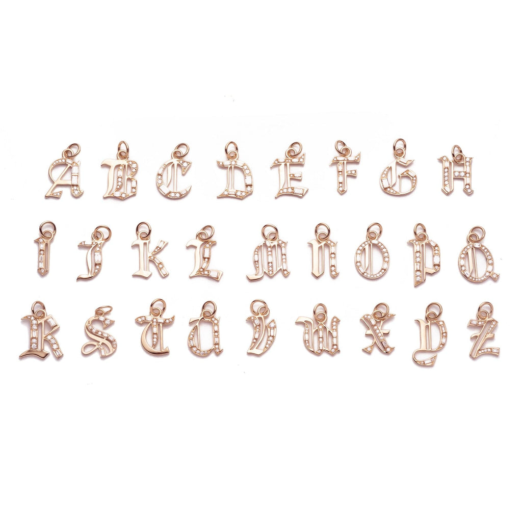 Initials & Numbers Diamond Initial : in Gold with Diamonds and an Annex Link – FoundRae view 6