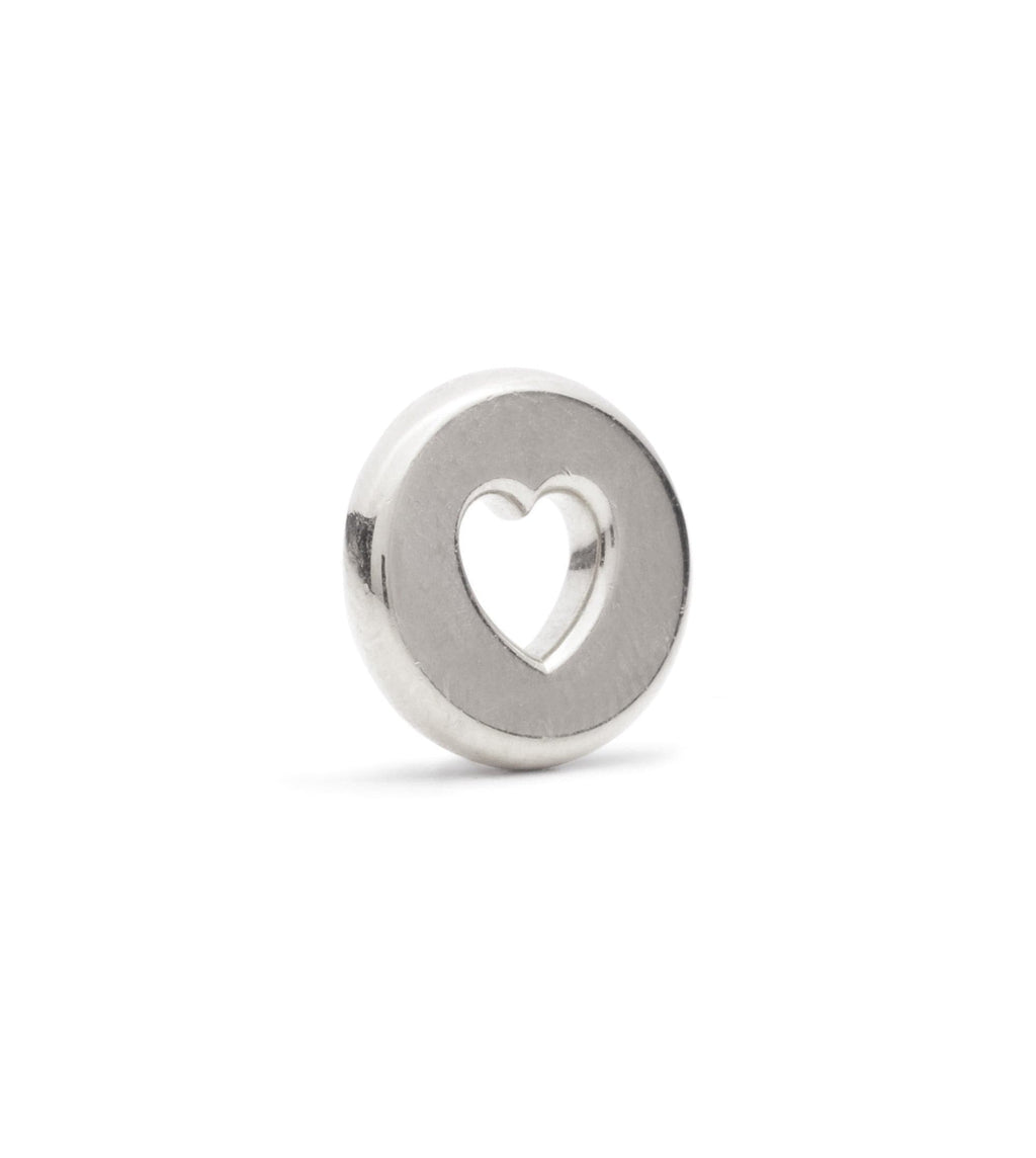 Love : Large White Gold Heart Beat view 1