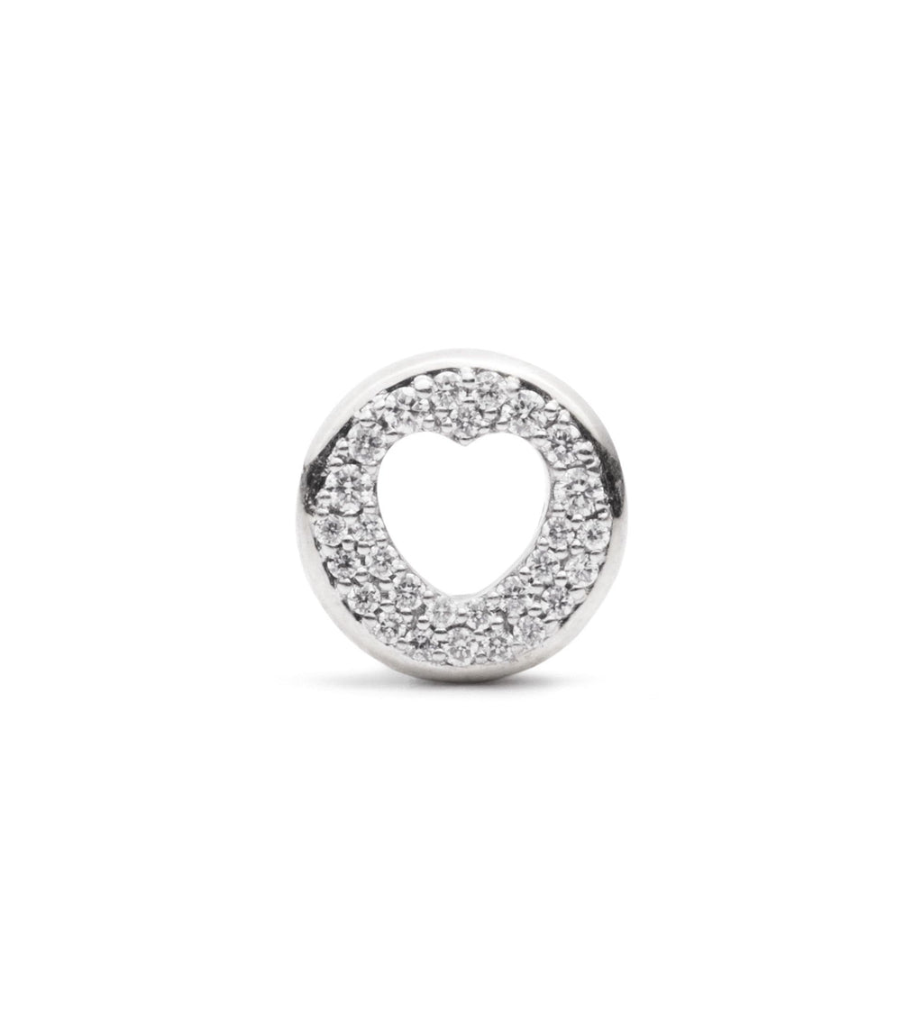 Pave Diamond Side - Love : Heart Beat White Gold view 1