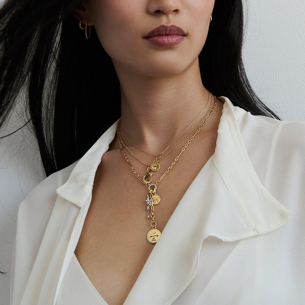 18K Yellow Gold Mixed Clip | Small Mixed Clip Extension Chain | 18K Yellow Gold – FoundRae view 2