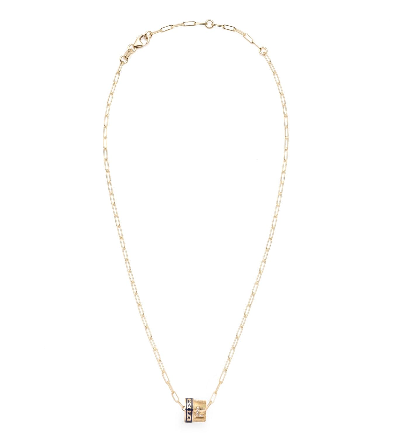 Karma & Pave Diamond Initial : Heart Beat Super Fine Clip Chain Necklace