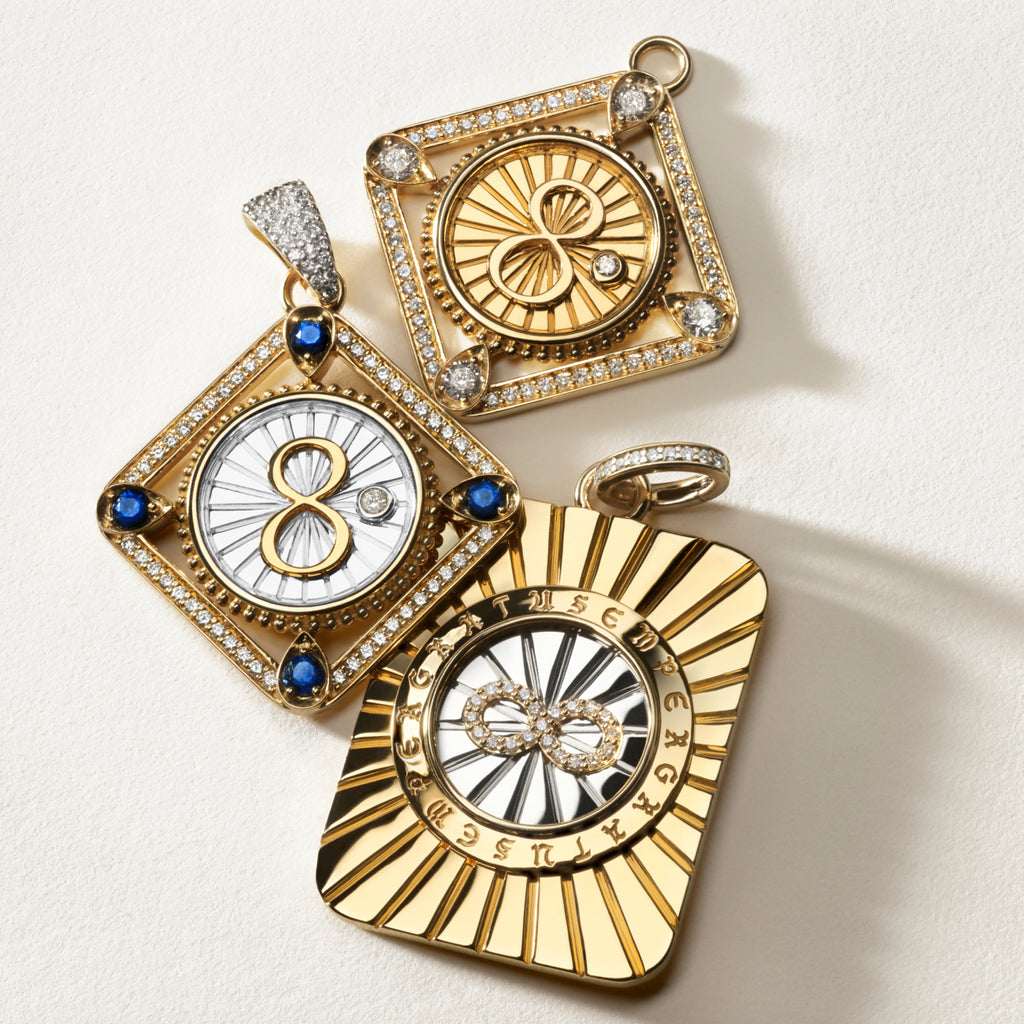 18K Yellow Gold Infinite Gratitude | Karma Framed Pendant | Diamonds, Yellow Gold – FoundRae view 5