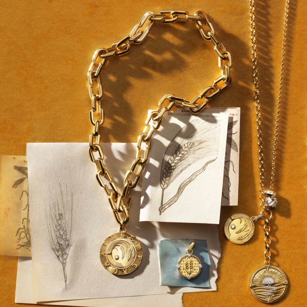 18K Yellow Gold Infinite Gratitude | Braided Wheat Medium Strong Hearts Love Link Necklace | Diamonds, Yellow Gold – FoundRae view 5