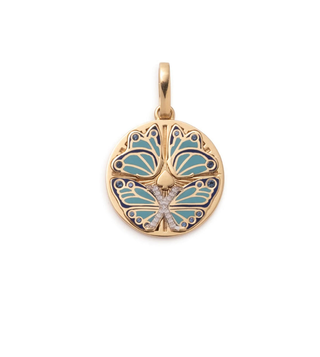 18K Yellow Gold Reverie - Large Ceramic Medallion with Oval Pushgate – FoundRae