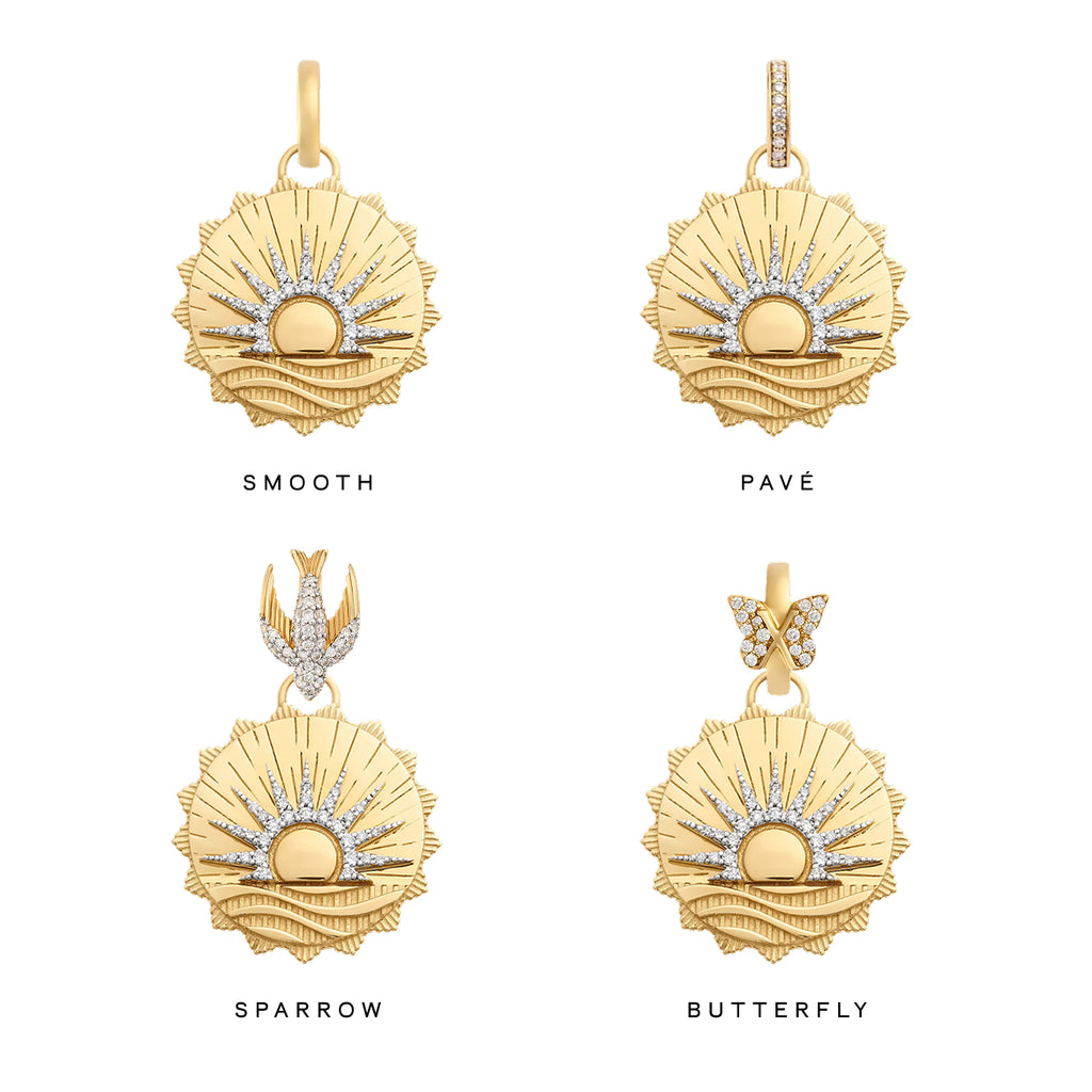 18K Yellow Gold Internal Compass | New Beginnings Medium Medallion | Diamonds, 18K Yellow Gold – FoundRae view 4