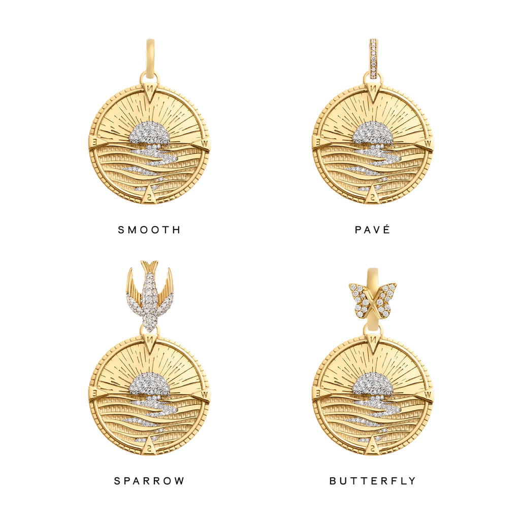 18K Yellow Gold Internal Compass | New Beginnings Large Medallion | Diamonds, 18K Yellow Gold – FoundRae view 4