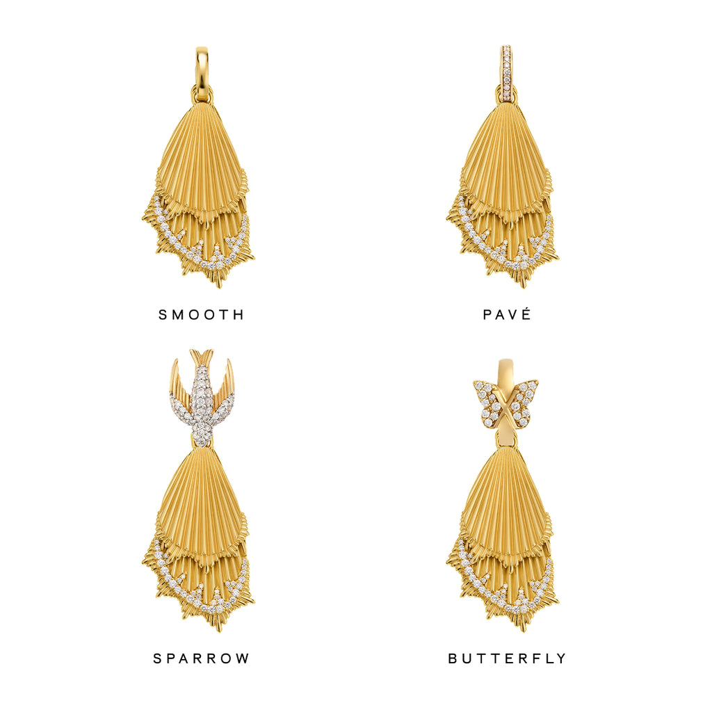 18K Yellow Gold Reverie | Butterfly Wings Large Pendant | Diamonds, 18K Yellow Gold – FoundRae view 4