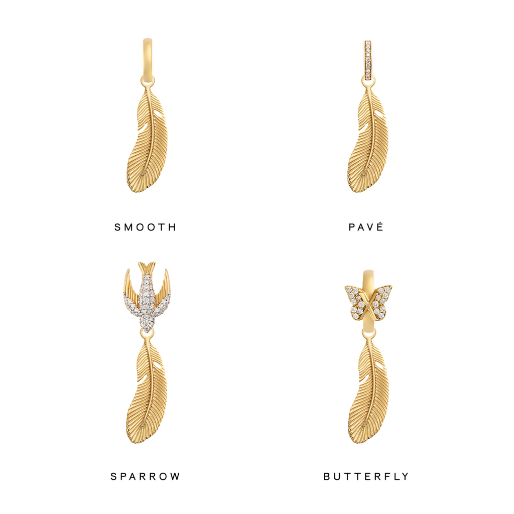 18K Yellow Gold Vivacity | Feather Small Pendant | 18K Yellow Gold – FoundRae view 3