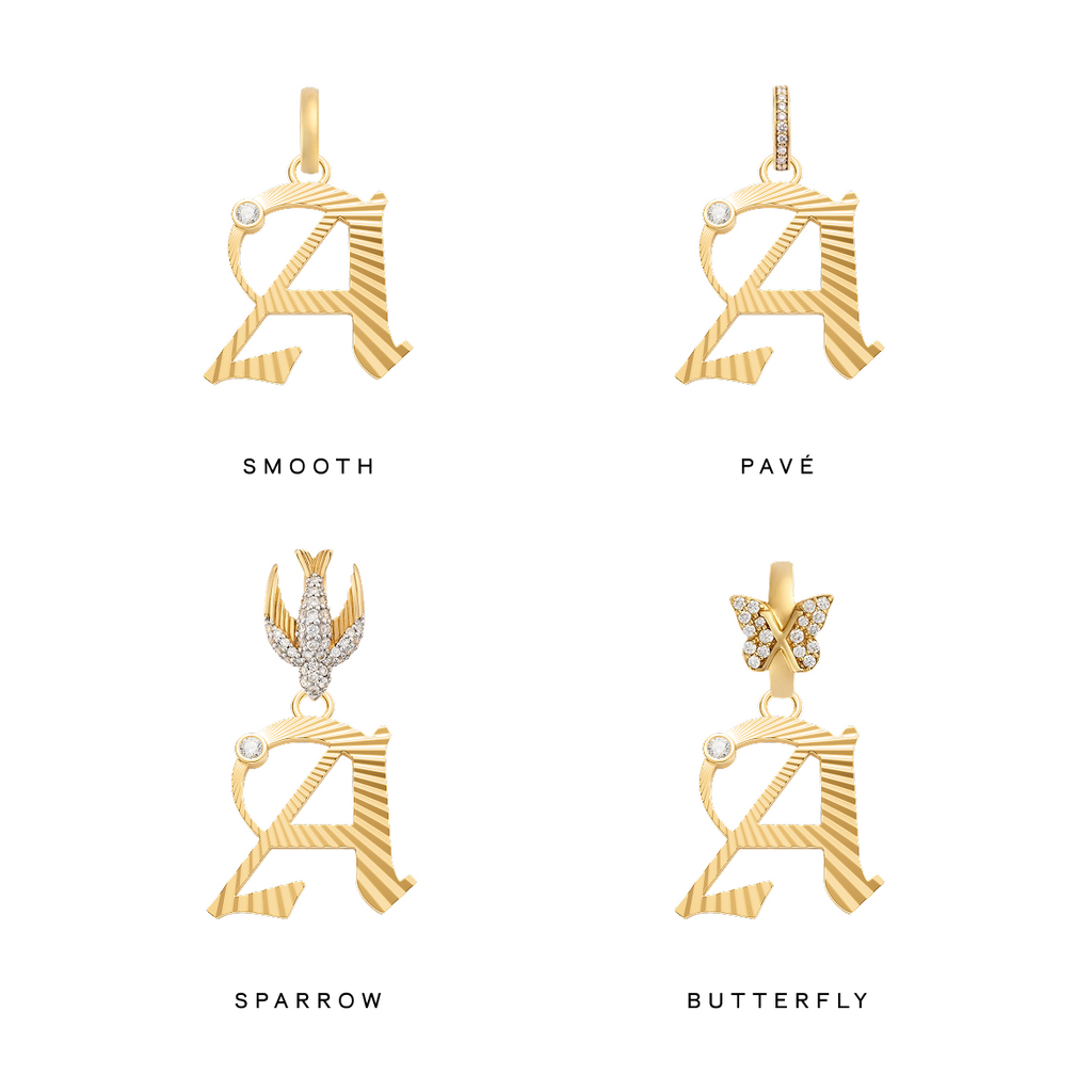18K Yellow Gold Personalized - Foundation | Initial Medium Pendant | Diamond, 18K Yellow Gold – FoundRae view 4