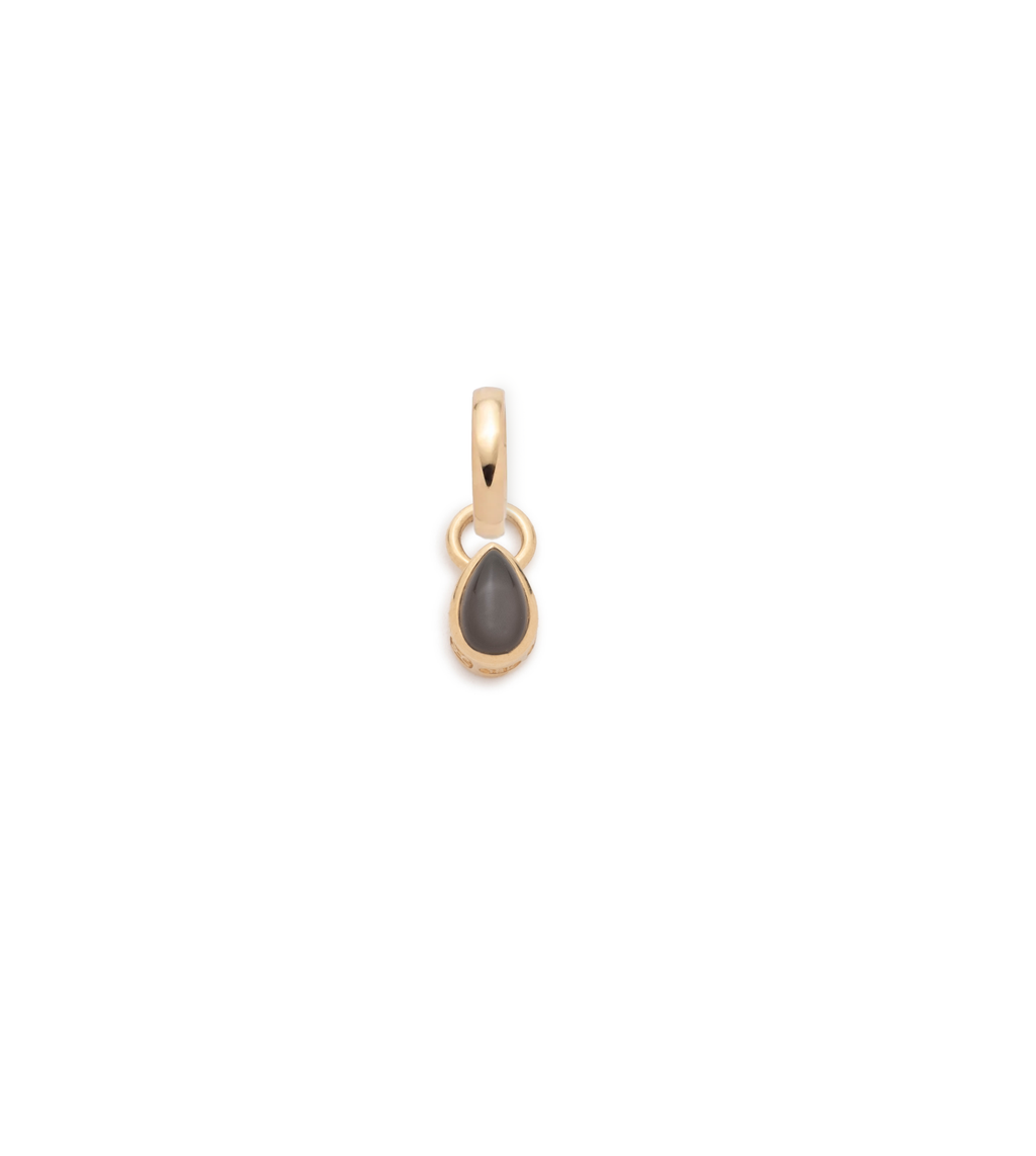 18K Yellow Gold Forever & Always a Pair - Love : 0.5ct Grey Moonstone Pear Pendant with Oval Push Gate – FoundRae