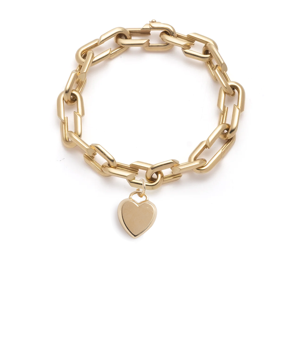 Medium Strong Hearts Bracelet with Medium Heart Ingot Medallion view 1