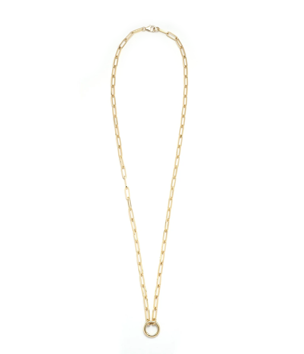 18K Yellow Gold Classic FOB Open Clip Chain – FoundRae view 2