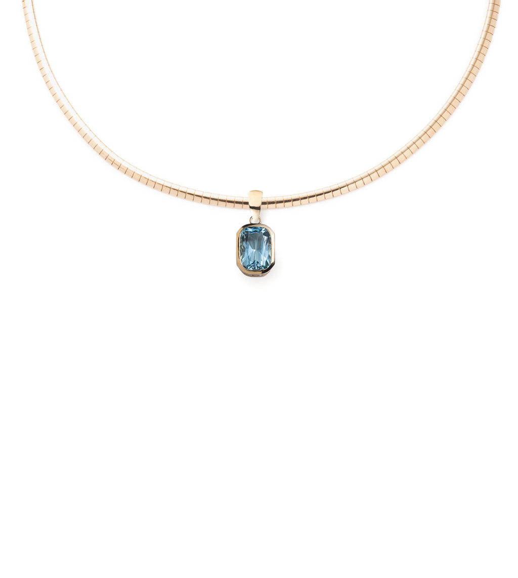 Aquamarine - Reverie : One of A Kind Gemstone Small Sleek Collar Necklace – FoundRae