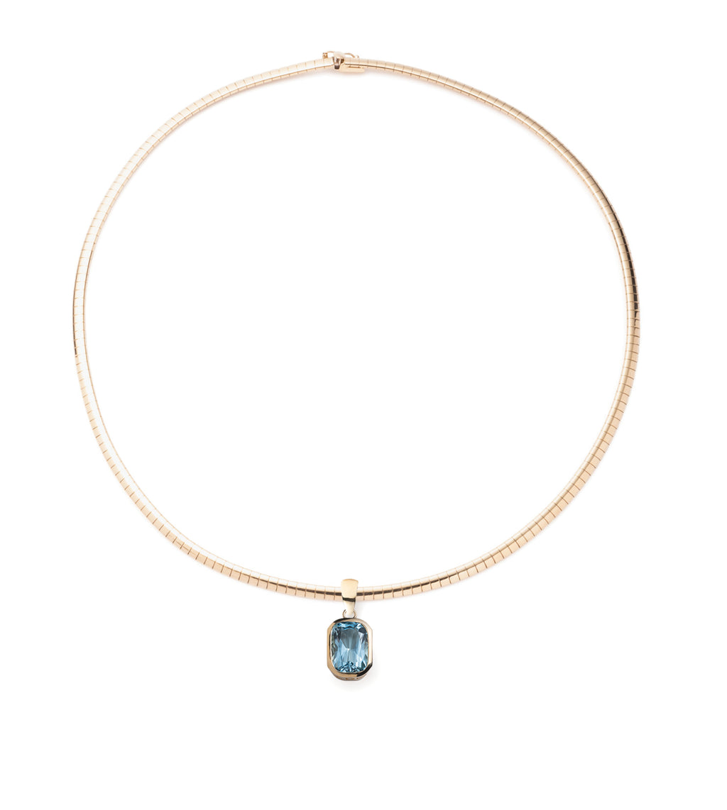 Aquamarine - Reverie : One of A Kind Gemstone Small Sleek Collar Necklace – FoundRae