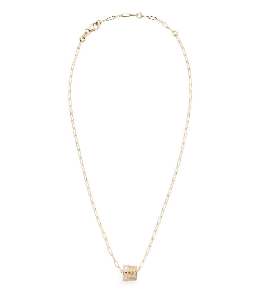 Vivacity & Pave Diamond Initial : Heart Beat Super Fine Clip Chain Necklace view 2