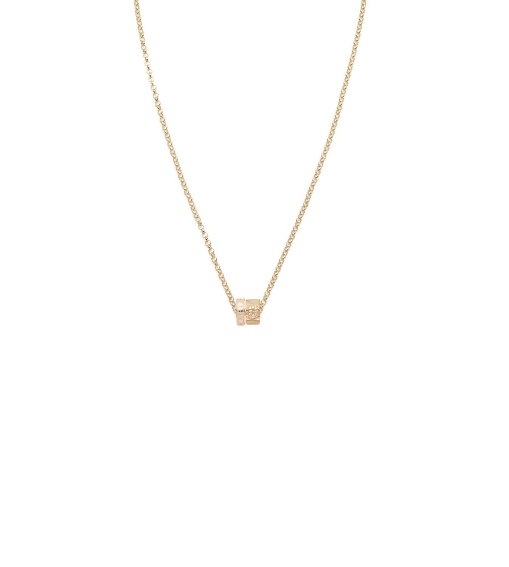 Vivacity & Pave Diamond Initial : Heart Beat Fine Belcher Chain Necklace view 1