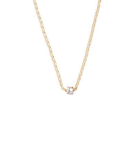 Baguette Diamond & Pave Heart Beats Medium Belcher Chain – – FoundRae