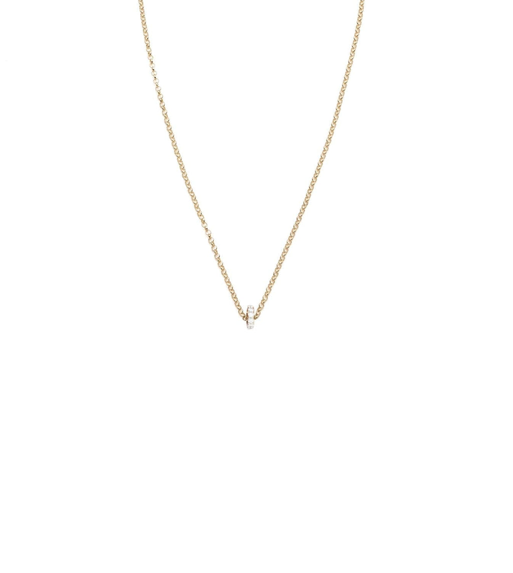 Pave Diamond Edge : Heart Beat Fine Belcher Chain Necklace view 1