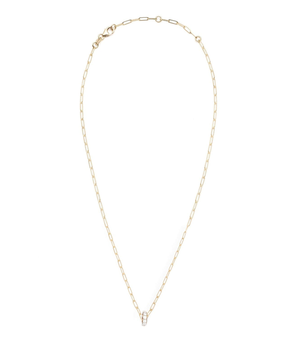 Pave Diamond Edge : Heart Beat Super Fine Clip Chain Necklace – FoundRae