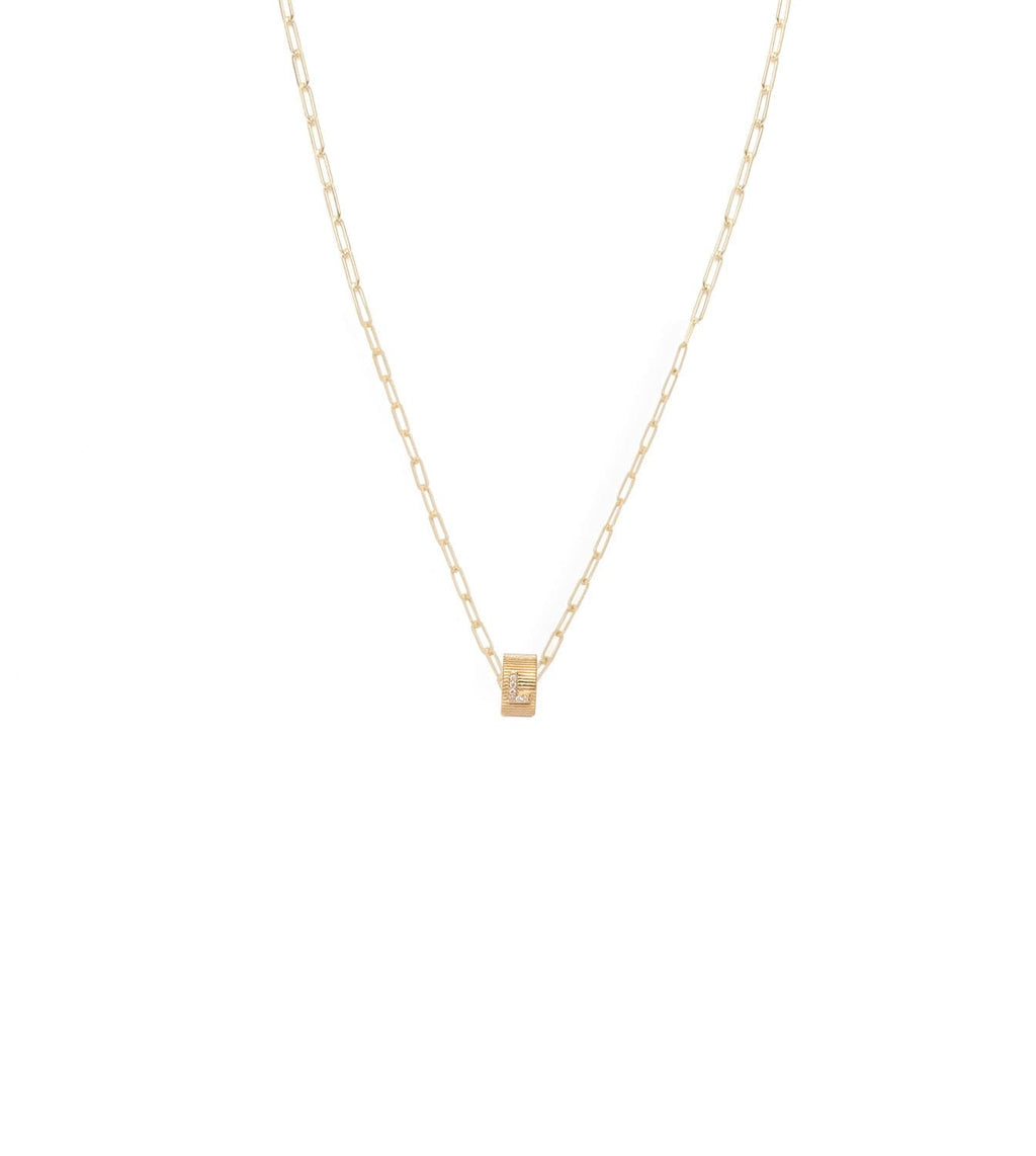 Pave Diamond Initial : Heart Beat Super Fine Clip Chain Necklace view 1