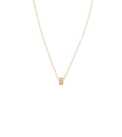 Pave Diamond Initial : Heart Beat Super Fine Clip Chain Necklace