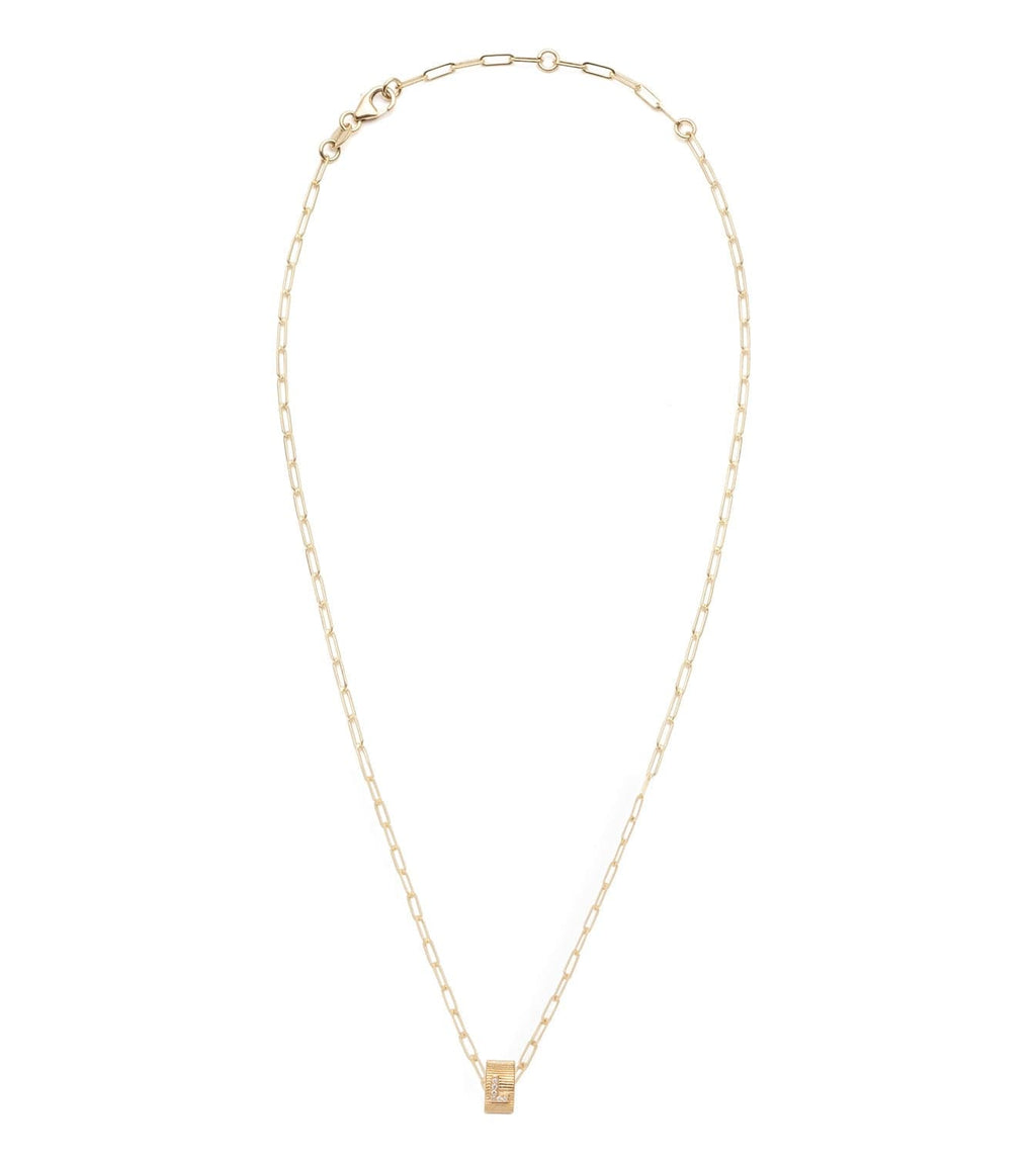 Pave Diamond Initial : Heart Beat Super Fine Clip Chain Necklace view 2