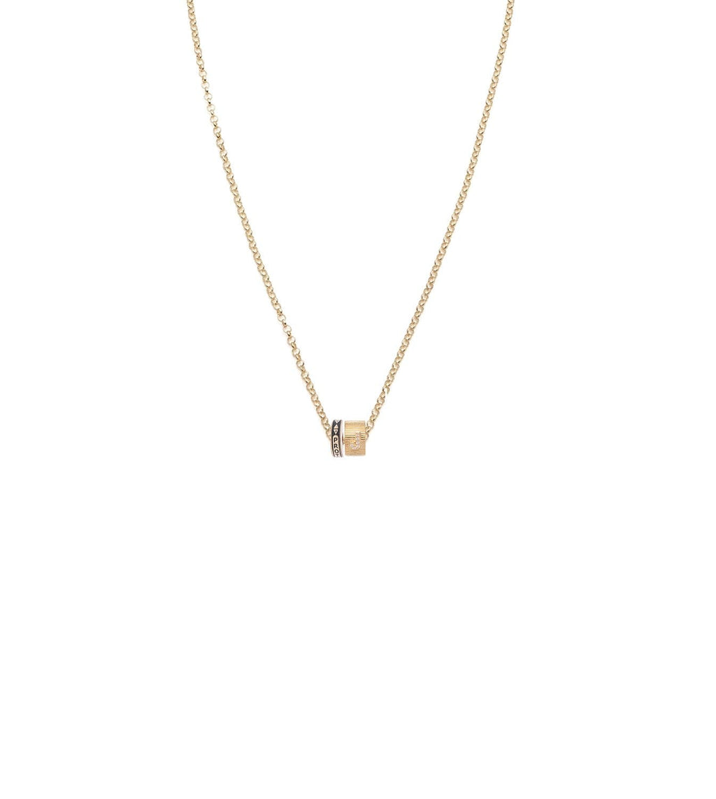 Protection & Pave Diamond Initial : Heart Beat Fine Belcher Chain Necklace view 1