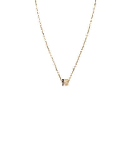 Protection & Pave Diamond Initial : Heart Beat Fine Belcher Chain Necklace