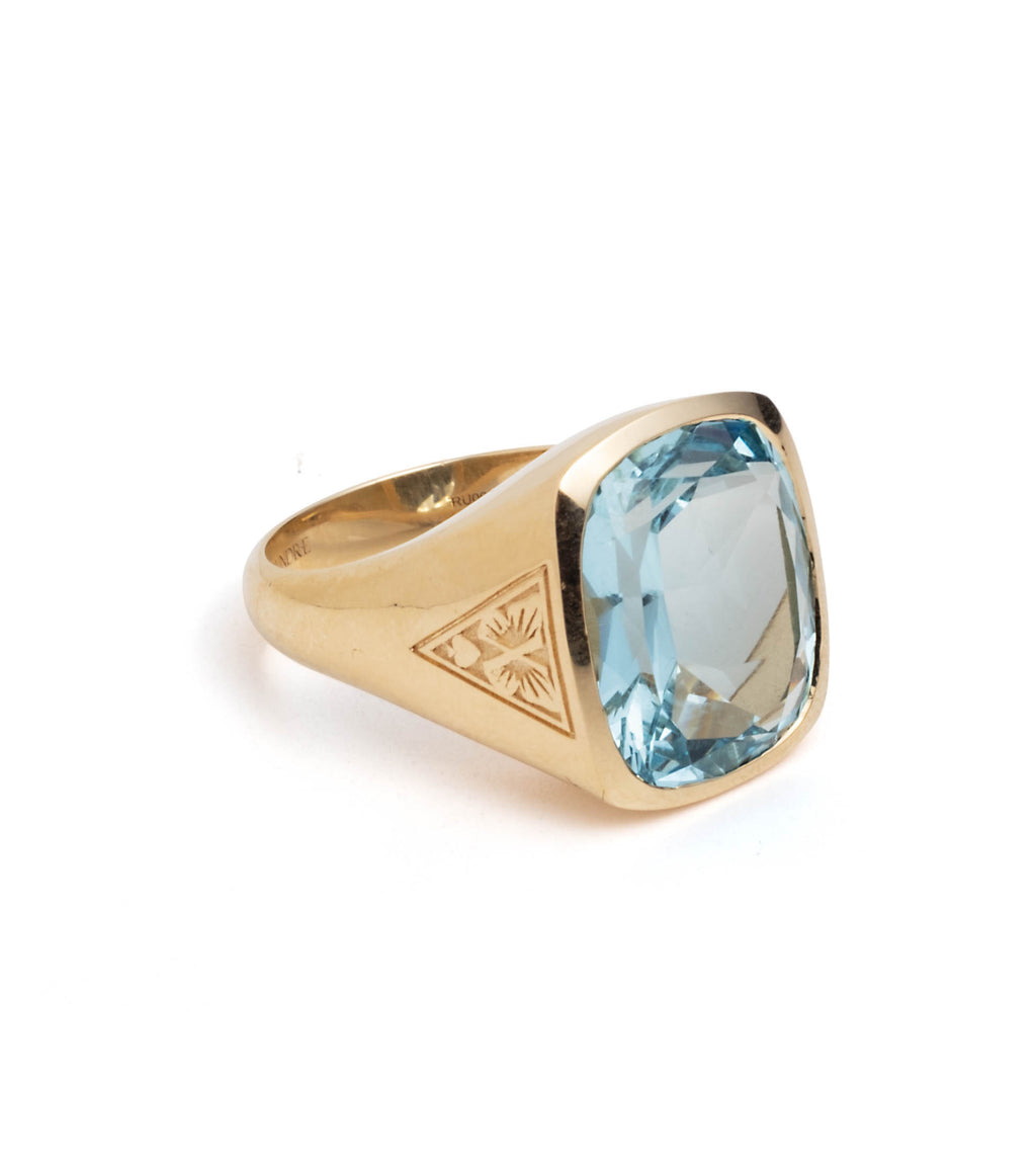 18K Yellow Gold 9.9ct Aquamarine - Reverie : One of A Kind Gemstone Ring – FoundRae