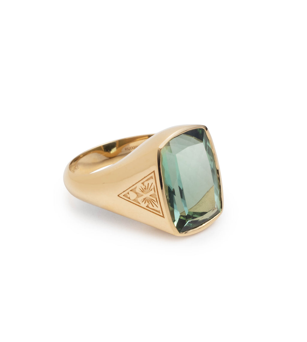 18K Yellow Gold 10.85ct Green Tourmaline - Reverie : One of A Kind Gemstone Ring – FoundRae