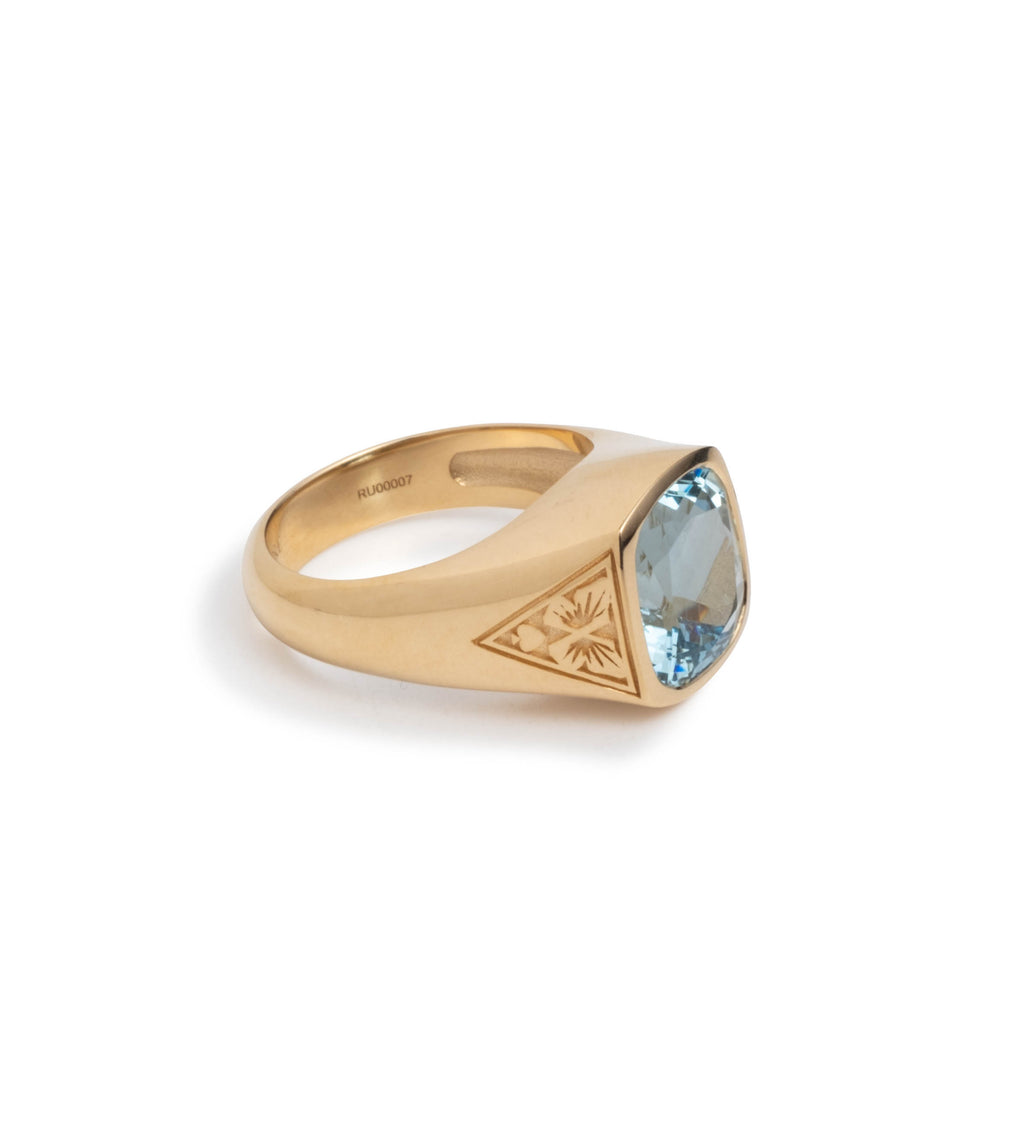 18K Yellow Gold 3.6ct Aquamarine - Reverie : One of A Kind Gemstone Ring – FoundRae