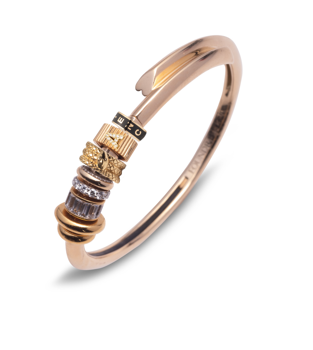 18K  Yellow  Gold Resilience : Heart Beat Story - Strong Heart Bangle – FoundRae