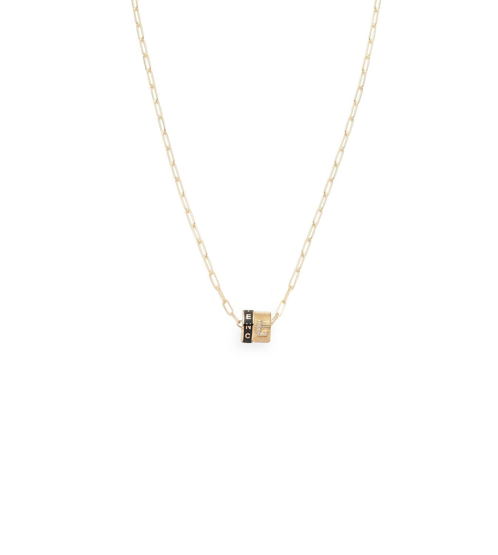 Resilience & Pave Diamond Initial : Heart Beat Super Fine Clip Chain Necklace view 1