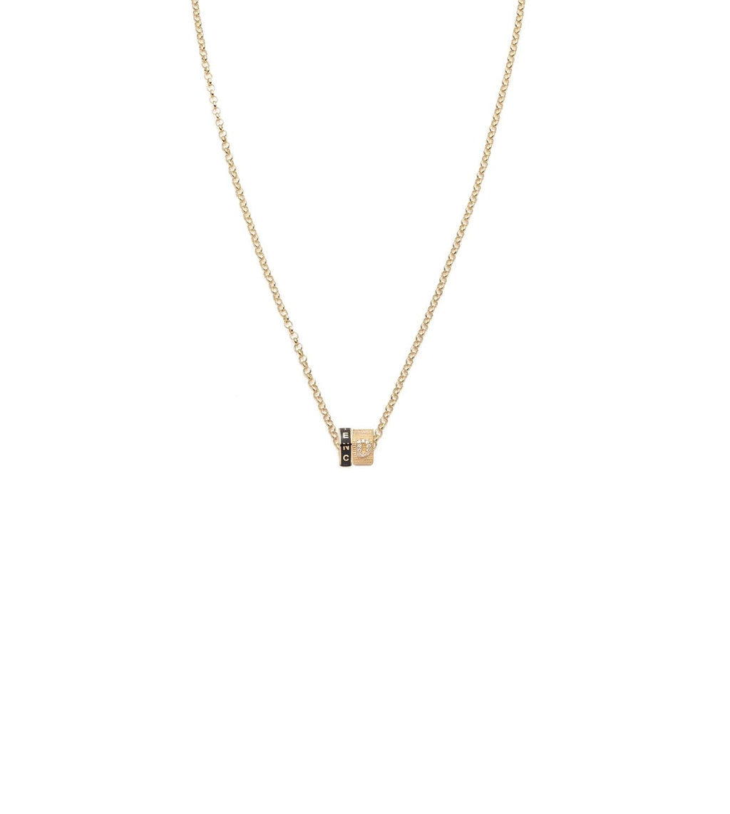 Resilience & Pave Diamond Initial : Heart Beat Fine Belcher Chain Necklace view 1