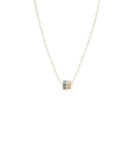 Reverie & Pave Diamond Initial : Heart Beat Super Fine Clip Chain Necklace