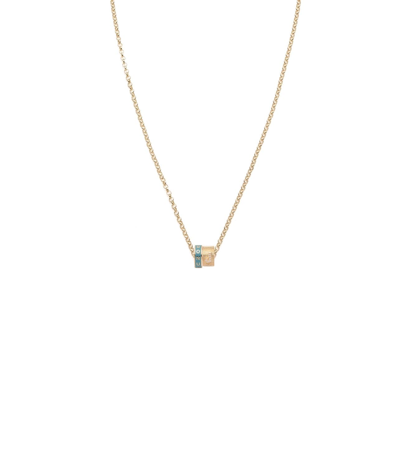 Reverie & Pave Diamond Initial : Heart Beat Fine Belcher Chain Necklace