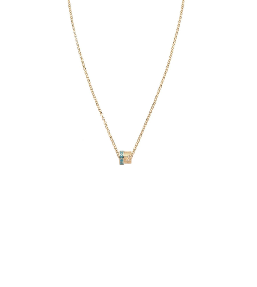 Reverie & Pave Diamond Initial : Heart Beat Fine Belcher Chain Necklace view 1