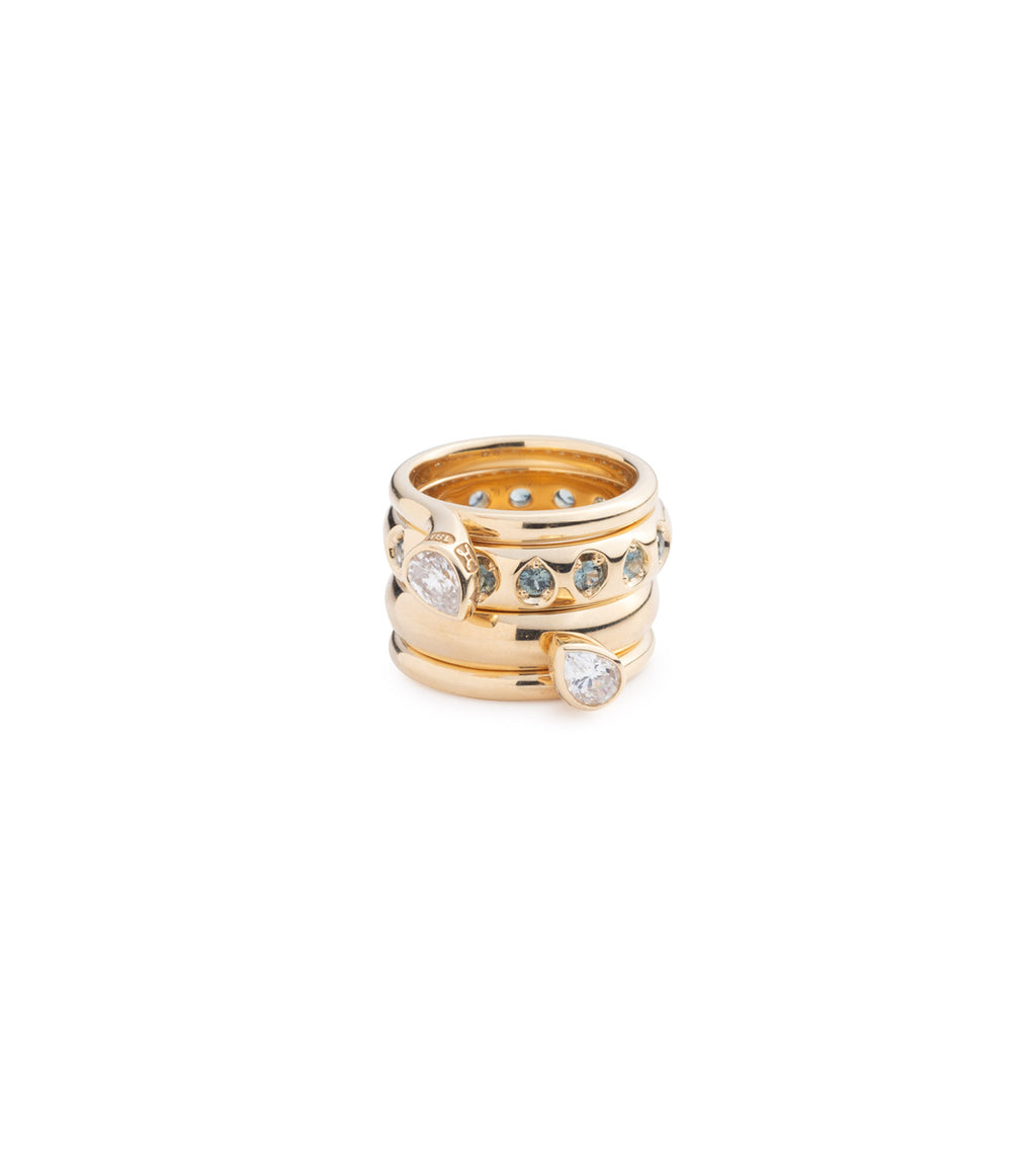 Forever & Always a Pair - Love : 1ct Diamond Bookend Ring Stack view 1