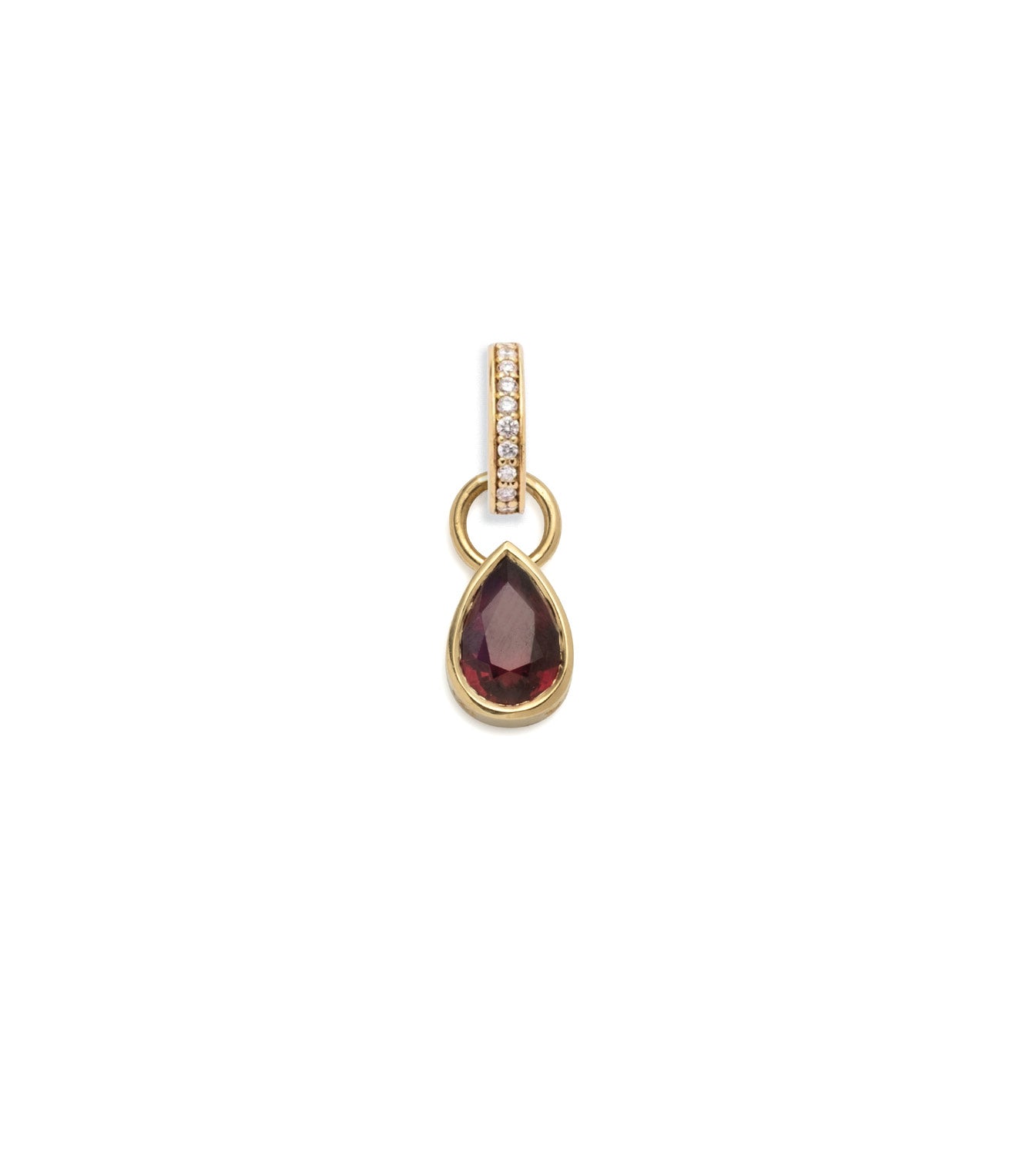 Forever & Always a Pair - Love : 0.8ct Ruby Pear Pendant with Oval Push Gate