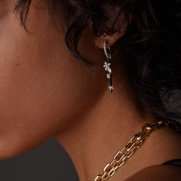 Blossoms- Resilience : Small Thorn Small Pave Chubby Ear Hoop