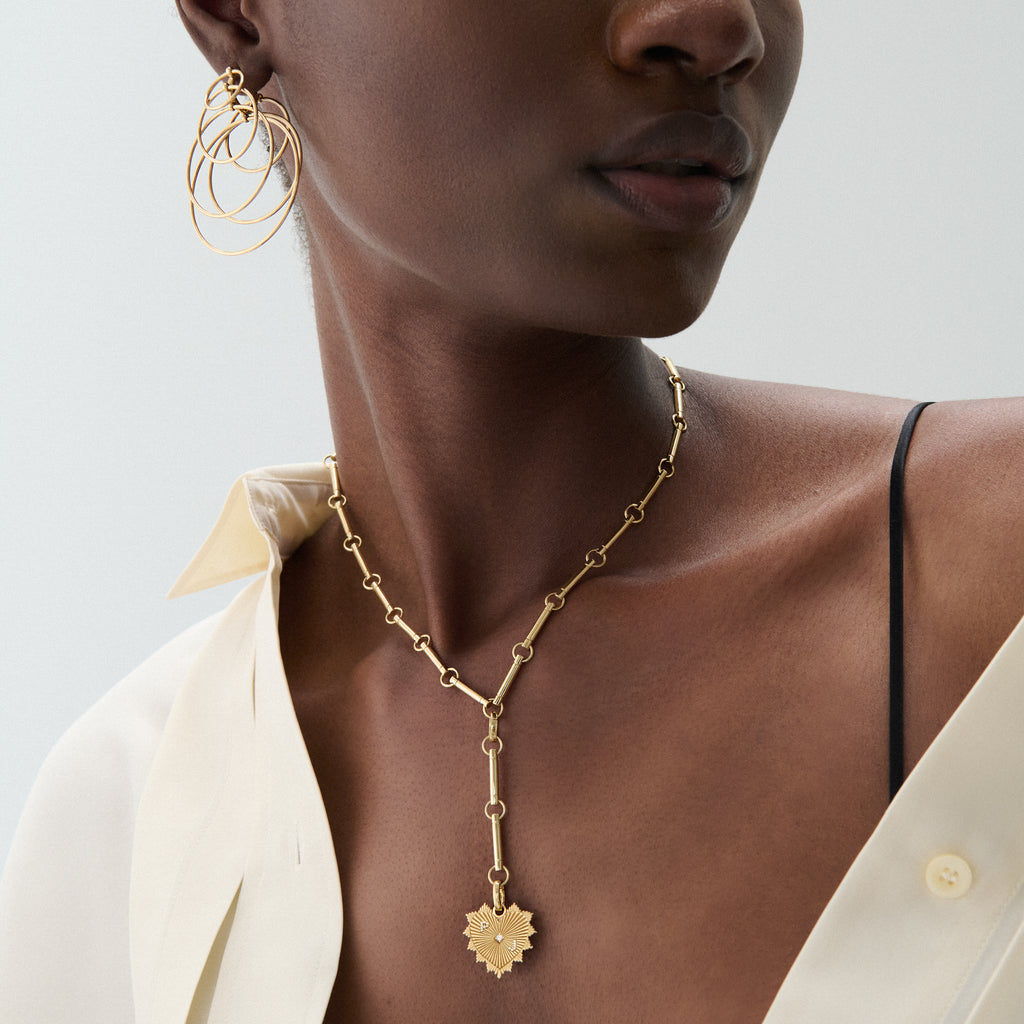 Personalized - True Love | Custom Heart Love Token Element Extension Necklace | Diamonds, Yellow Gold view 2