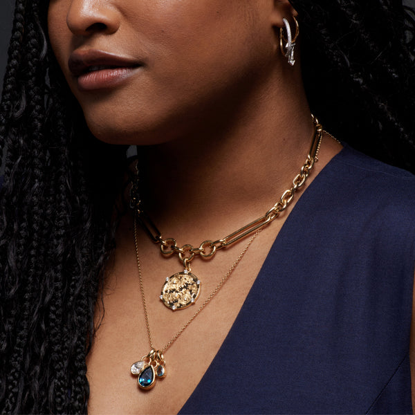 Resilience | Floral Screen Large Medallion | Diamonds, White Gold, Yellow Gold