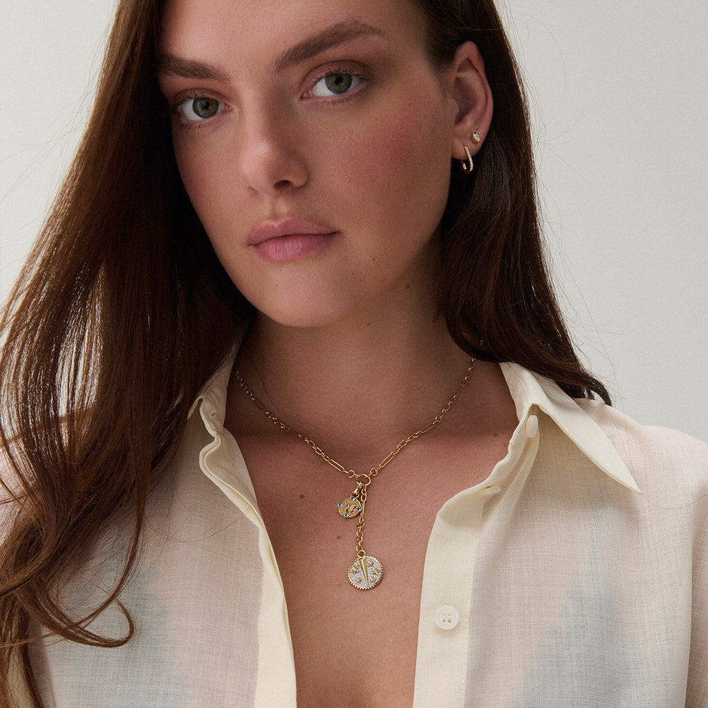 18K Yellow Gold Mixed Clip | Fine Mixed Clip Extension Chain | 18K Yellow Gold – FoundRae view 2