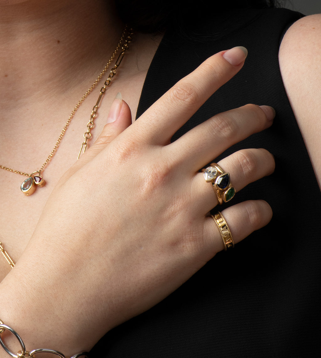 Gold & Enamel Stacking Rings - Custom Stackable Bands – FoundRae