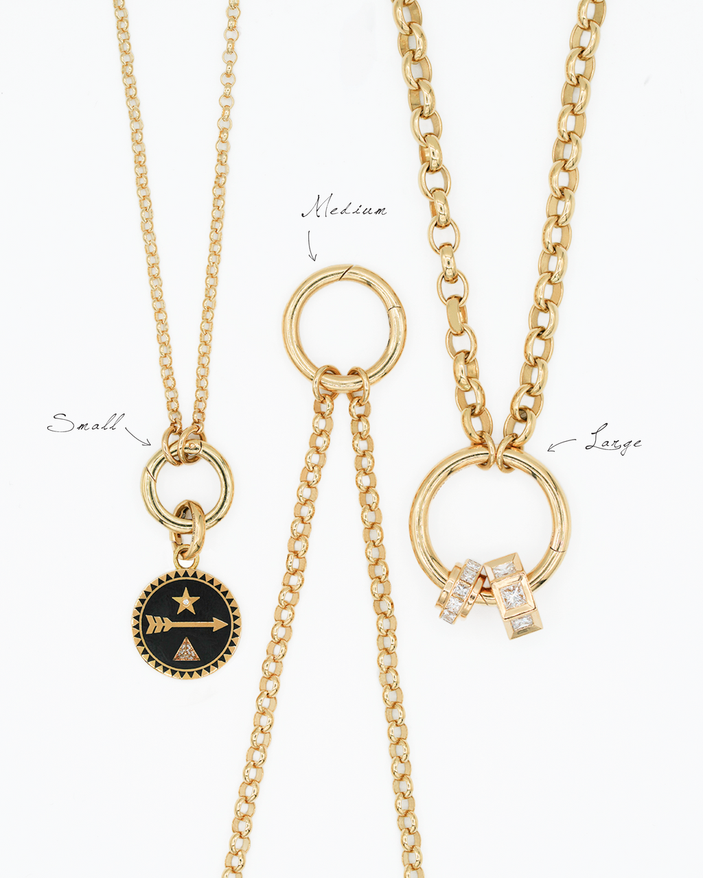 18K Yellow Gold Clip | Medium Clip Open Chain with Pavé Medium Annex Link | Diamonds, 18K Yellow Gold – FoundRae view 4